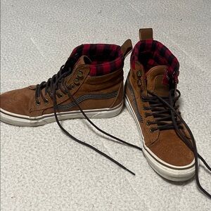 Vans Brown and Black High-Top Sneakers